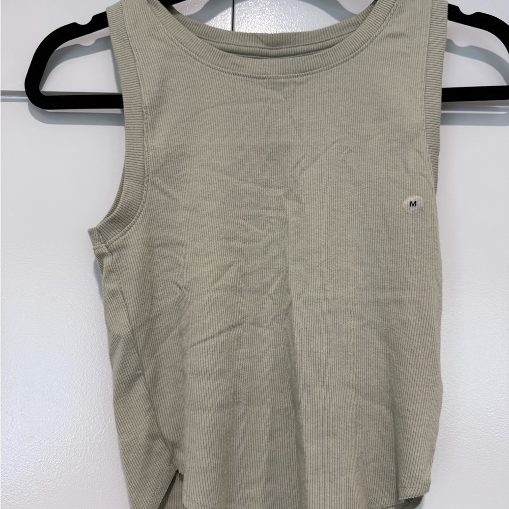 American Eagle Outfitters Ribbed Tank Top - Light Gray